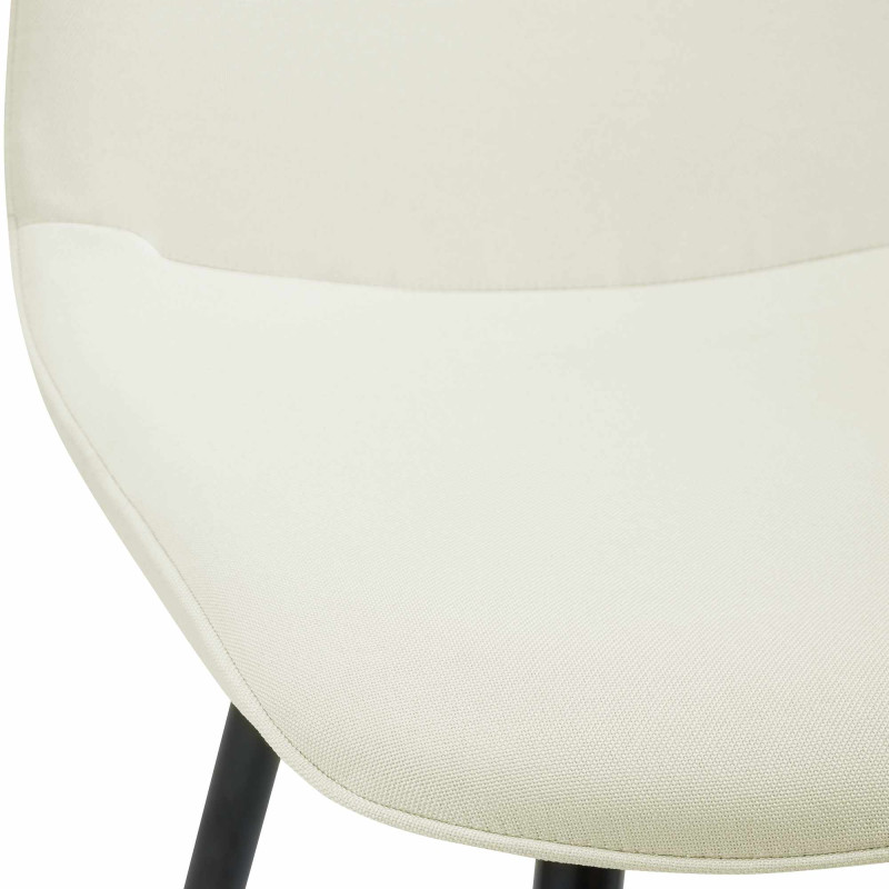 Ensemble de 2 chaises de salle à manger Maryam, tissu crème