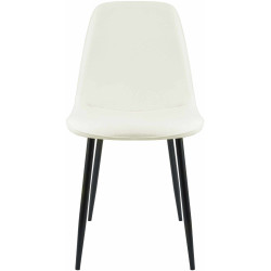 Ensemble de 2 chaises de salle à manger Maryam, tissu crème