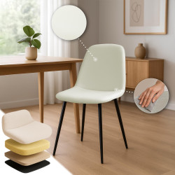 Ensemble de 2 chaises de salle à manger Maryam, tissu crème
