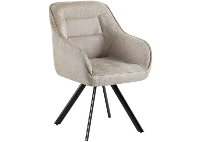 Fauteuil Pettuli, tissu crème