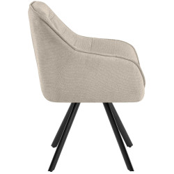 Fauteuil Pettuli, tissu crème