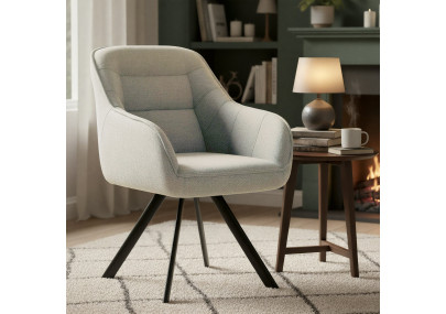 Fauteuil Pettuli, tissu crème