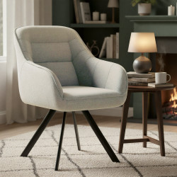 Fauteuil Pettuli, tissu crème