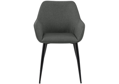 Chaise de salle à manger Luena, tissu gris foncé