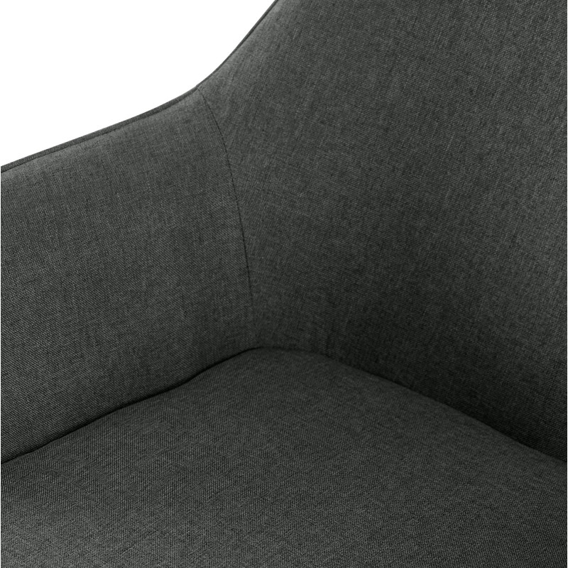 Chaise de salle à manger Luena, tissu gris foncé