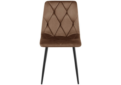 Chaise de salle à manger Clairton, velours, marron