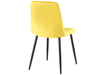Chaise de salle à manger Clairton, velours, jaune