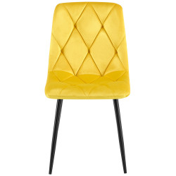 Chaise de salle à manger Clairton, velours, jaune