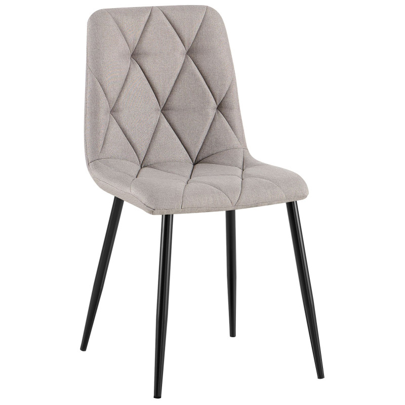 Chaise de salle à manger Clairton, tissu gris clair