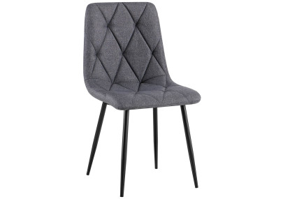 Chaise de salle à manger Clairton, tissu gris foncé