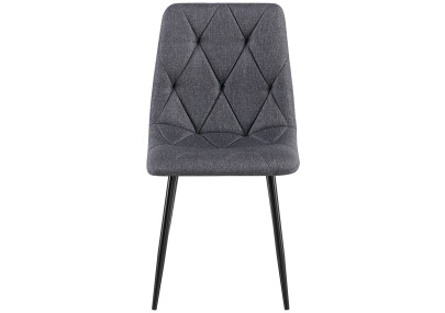 Chaise de salle à manger Clairton, tissu gris foncé