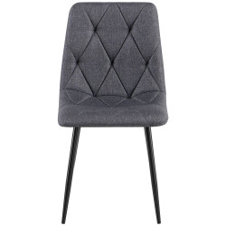 Chaise de salle à manger Clairton, tissu gris foncé