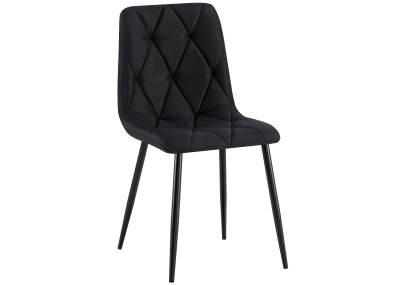 Chaise de salle à manger Clairton, tissu noir