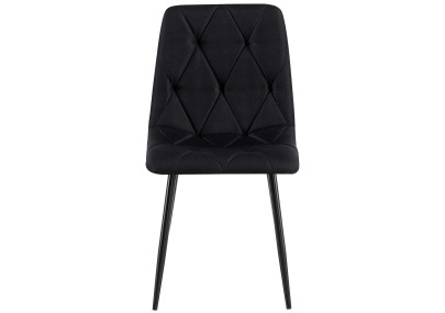 Chaise de salle à manger Clairton, tissu noir