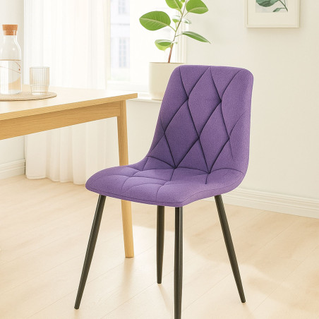 Chaise de salle à manger Clairton, tissu violet