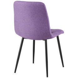 Chaise de salle à manger Clairton, tissu violet