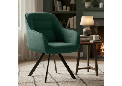 Chaise Pettuli, tissu vert