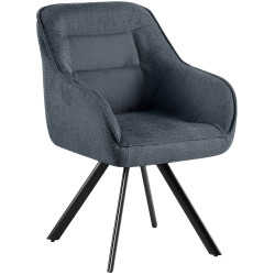 Chaise Pettuli, tissu gris foncé