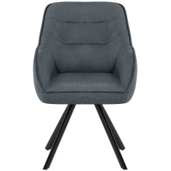 Chaise Pettuli, tissu gris foncé