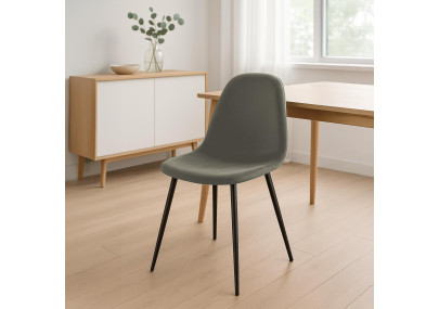 Chaise de salle à manger Napier en velours anthracite