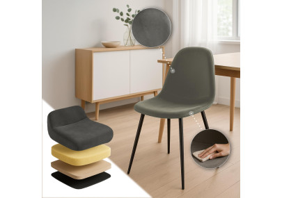 Chaise de salle à manger Napier en velours anthracite