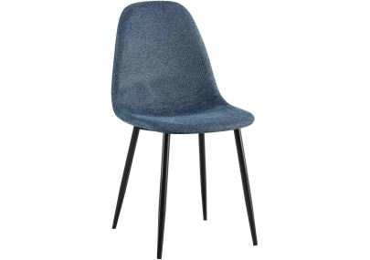 Chaise de salle à manger Napier, tissu bleu foncé