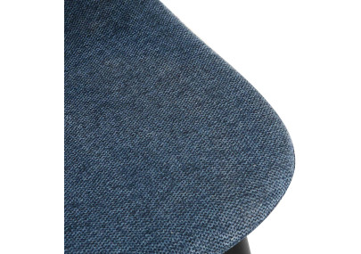 Chaise de salle à manger Napier, tissu bleu foncé