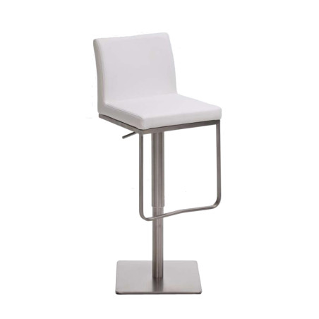 Tabouret de bar Panama E en similicuir blanc