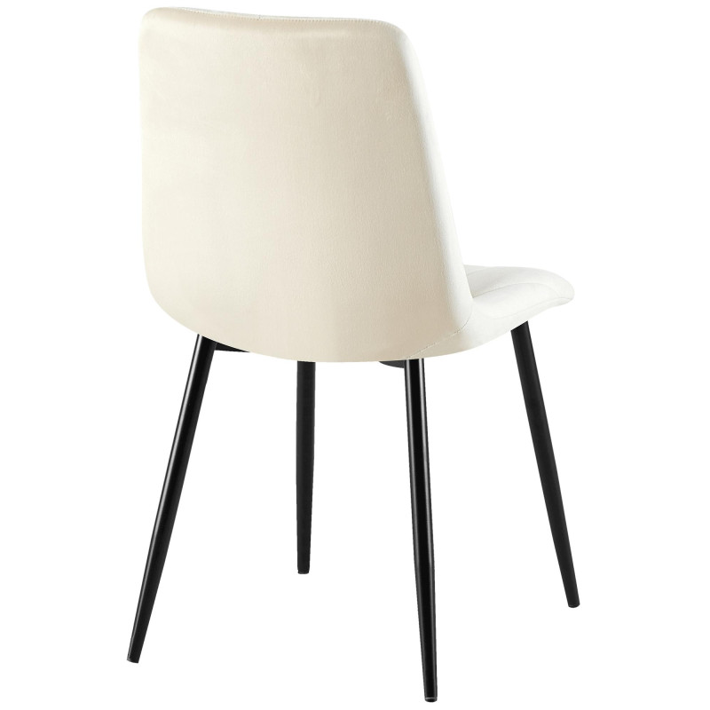 Ensemble de 2 chaises de salle à manger Clairton en velours crème
