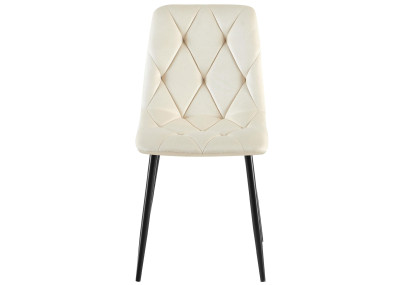 Ensemble de 2 chaises de salle à manger Clairton en velours crème