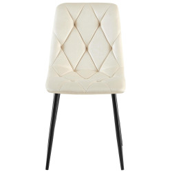 Ensemble de 2 chaises de salle à manger Clairton en velours crème
