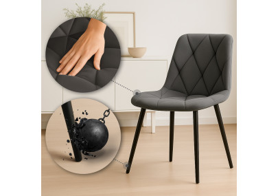 Ensemble de 2 chaises de salle à manger Clairton en velours anthracite