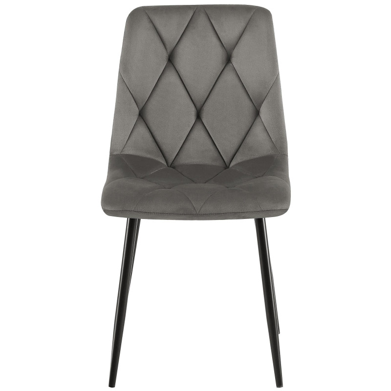 Ensemble de 2 chaises de salle à manger Clairton en velours anthracite