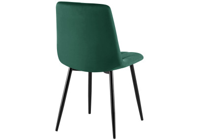 Ensemble de 2 chaises de salle à manger Clairton en velours vert