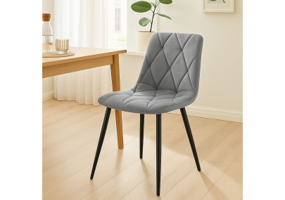 Ensemble de 2 chaises de salle à manger Clairton en velours gris foncé