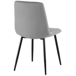 Ensemble de 2 chaises de salle à manger Clairton en velours gris foncé