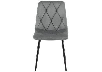 Ensemble de 2 chaises de salle à manger Clairton en velours gris foncé