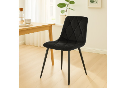 Ensemble de 2 chaises de salle à manger Clairton en velours noir