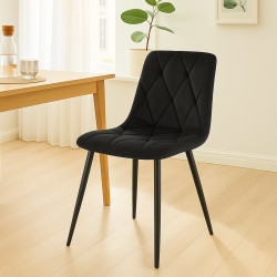 Ensemble de 2 chaises de salle à manger Clairton en velours noir
