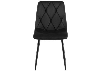 Ensemble de 2 chaises de salle à manger Clairton en velours noir