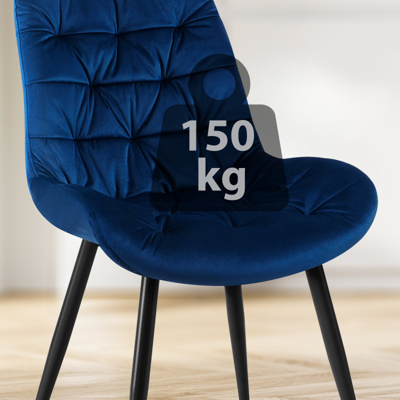 Ensemble de 2 chaises de salle à manger Rossford, bleu foncé