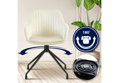 Ensemble de 2 chaises de salle à manger Welby en velours crème