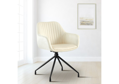 Ensemble de 2 chaises de salle à manger Welby en velours crème