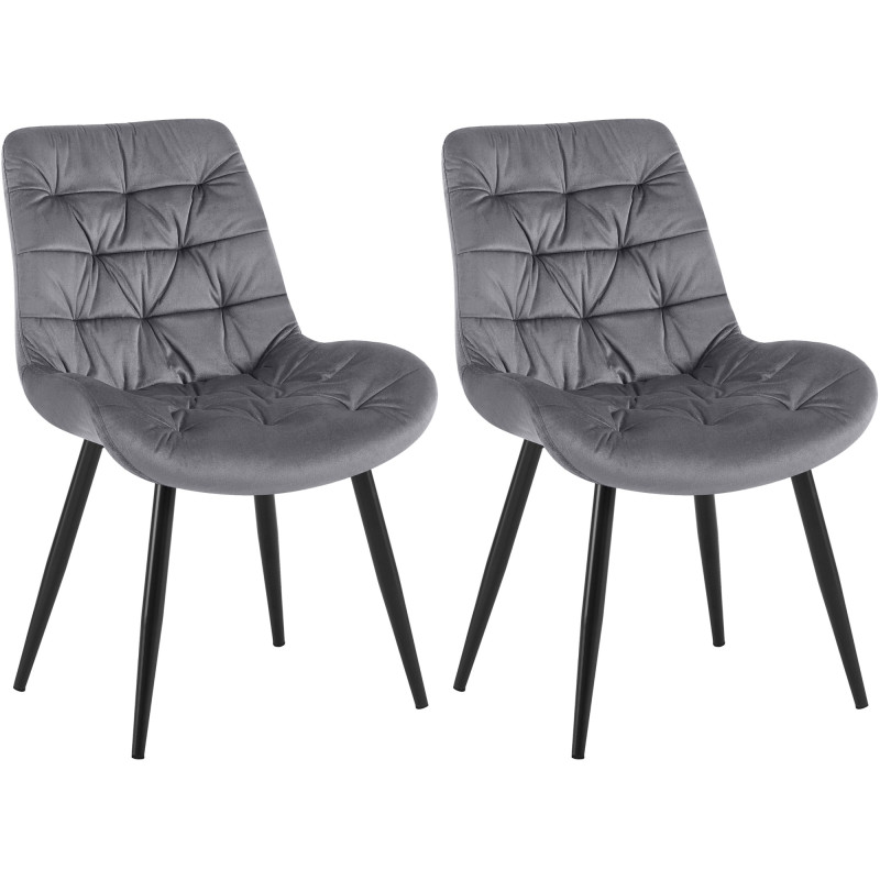 Ensemble de 2 chaises de salle à manger Rossford, gris foncé