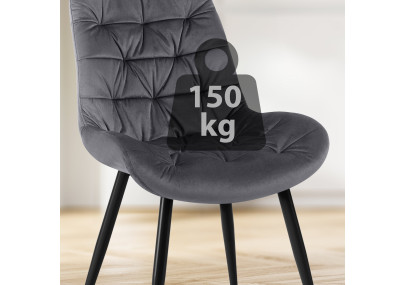 Ensemble de 2 chaises de salle à manger Rossford, gris foncé