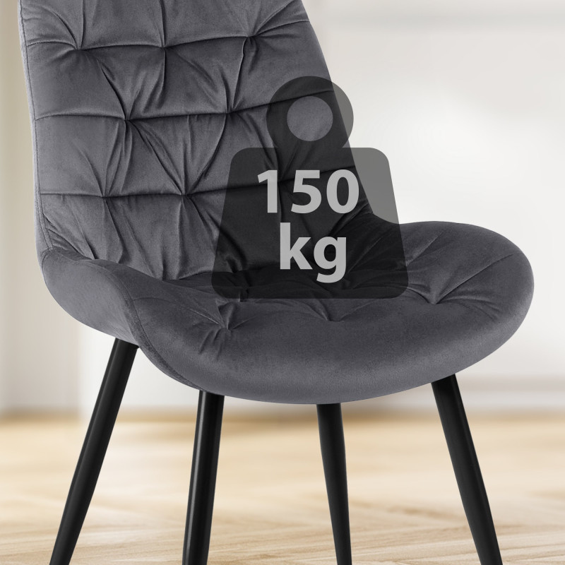 Ensemble de 2 chaises de salle à manger Rossford, gris foncé