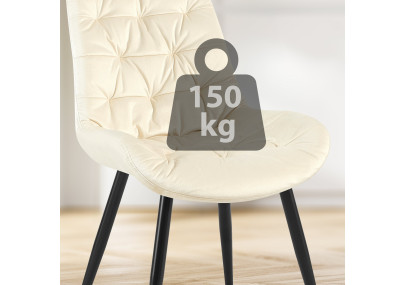 Ensemble de 2 chaises de salle à manger Rossford, couleur crème