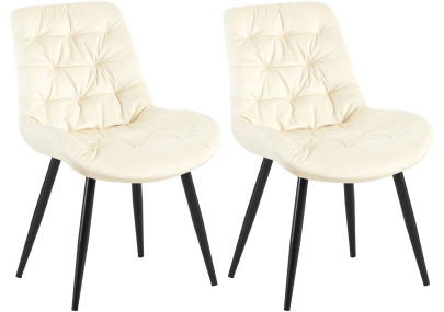 Ensemble de 2 chaises de salle à manger Rossford, couleur crème