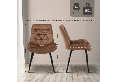 Ensemble de 2 chaises de salle à manger Rossford, marron