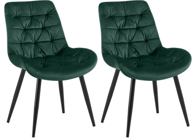 Ensemble de 2 chaises de salle à manger Rossford, vertes